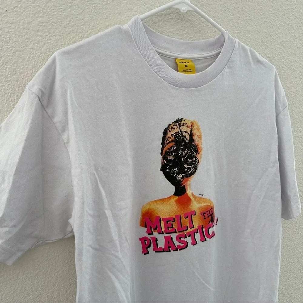 Golf Wang‎ Graphic T-Shirt Mens Size M White Melt The Plastic Short Sleeve Tee